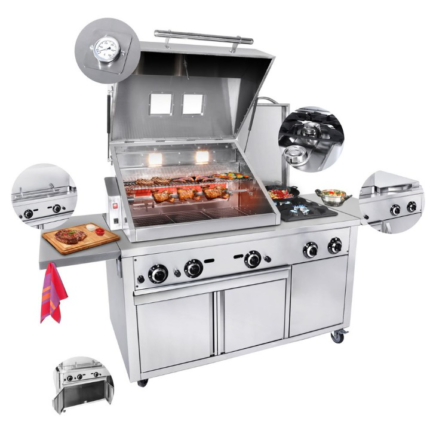 Stazione di Griglia a Gas – Cucina BBQ Professionale – 22,5 kw – 2187 x 850 x 1395 mm