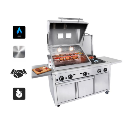 Stazione di Griglia a Gas – Cucina BBQ Professionale – 22,5 kw – 2187 x 850 x 1395 mm