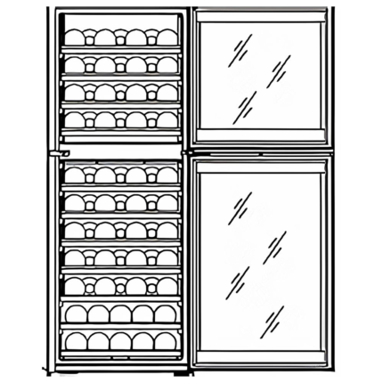 Frigorifero per vini – 160 Lt – 2 zone climatiche – 395 x 580 x 1275 mm