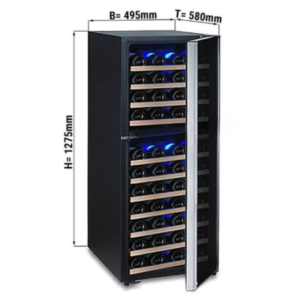 Frigorifero per vini – 200 Lt – 2 zone climatiche – 495 x 580 x 1275 mm