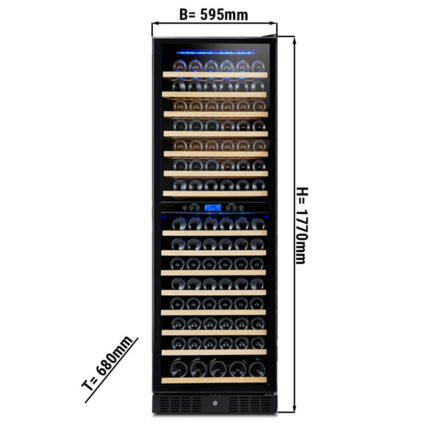 Frigorifero per vini – 421 Lt – 2 zone climatiche – 595 x 680 x 1769 mm