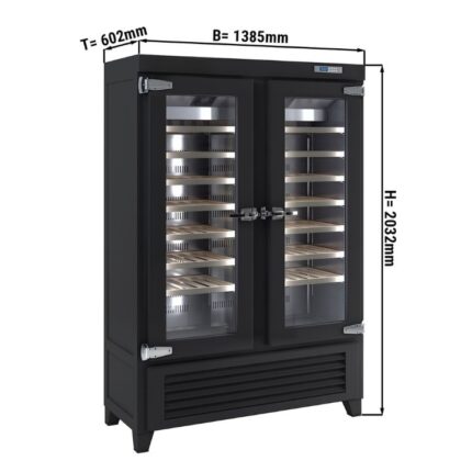 Frigorifero Premium per vino – 2 porte in vetro – Nero – 640 Lt – 1385 x 602 x 2032 mm