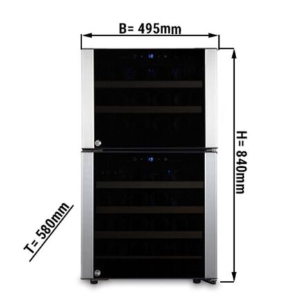 Frigorifero per vini – 120 Lt – 2 zone climatiche – 395 x 580 x 840 mm