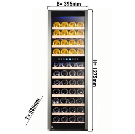 Frigorifero per vini – 160 Lt – 2 zone climatiche – 395 x 580 x 1275 mm