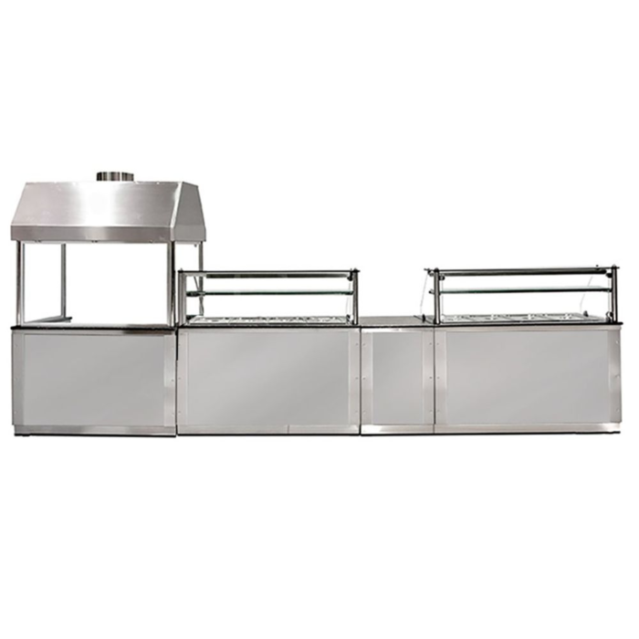 Pronto Attrezzature | attrezzature ristorazione-Griglia a carbone in acciaio inox – 1760 x 790 x 2100 mm