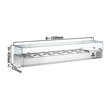 Vetrina Refrigerata – 1500 x 340 mm – 7×1/4 GN