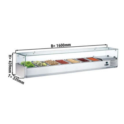 Vetrina Refrigerata – 1600 x 340 mm – 7×1/4 GN