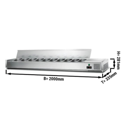 Vetrina Refrigerata da Banco – 2000 x 340 mm – 10×1/4 GN