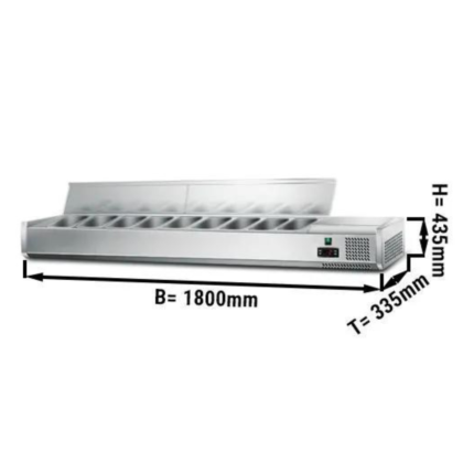 Vetrina Refrigerata da Banco – 1800 x 340 mm – 8×1/4 GN