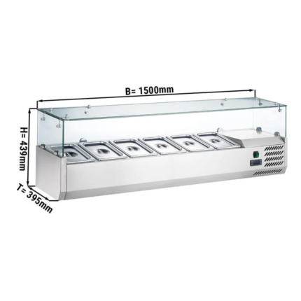 Vetrina Refrigerata – 1500 x 400 mm – 6×1/3 GN