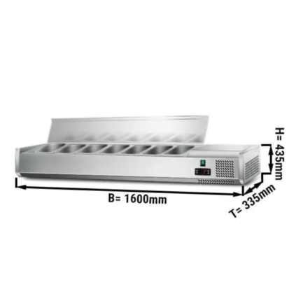 Vetrina Refrigerata da Banco – 1600 x 340 mm – 7×1/4 GN