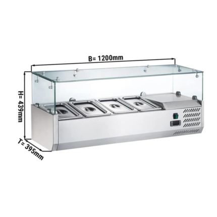 Vetrina Refrigerata – 1200 x 400 mm – 4×1/3 GN