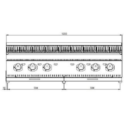 Griglia a Pietra Lavica da Banco – 1200x730x285 mm