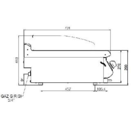 Griglia a Pietra Lavica da Banco – 1200x730x285 mm