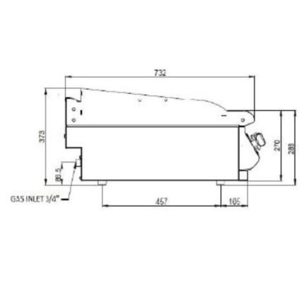 FryTop Elettrico da Banco – Piastra Rigata 1200x730x285 mm