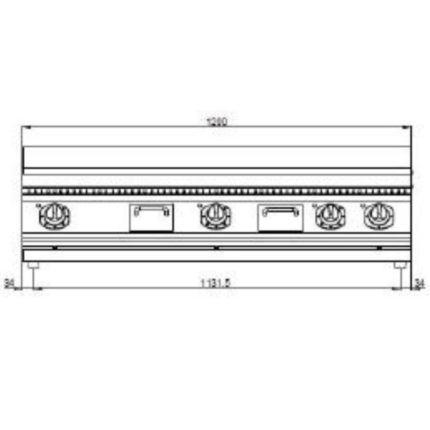 FryTop Elettrico da Banco – Piastra Liscia 1200x730x285 mm