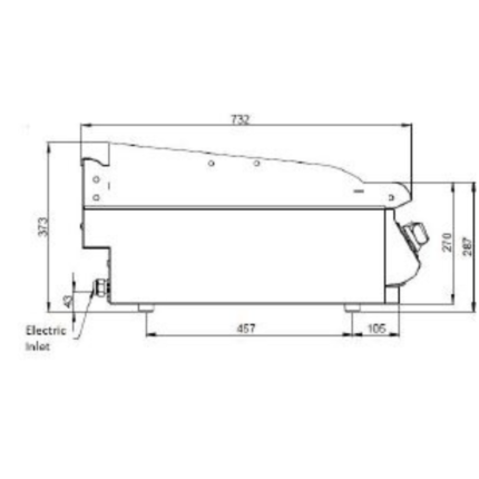 FryTop Elettrico da Banco – Piastra Liscia/Rigata 1200x730x285 mm