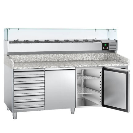 Banco Pizza TN Profondità 80 cm 2 Porte 60×40 e Cassettiera