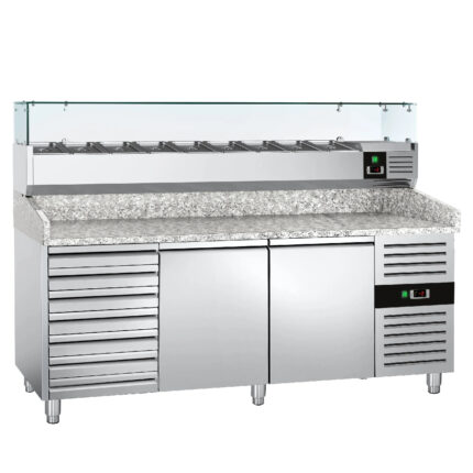 Banco Pizza TN Profondità 80 cm 2 Porte 60×40 e Cassettiera