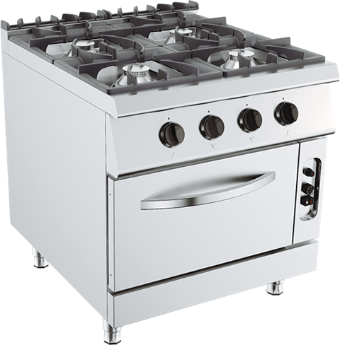 Cucina 4 Fuochi con Forno A Gas-Lunghezza 800 mm-Serie 900