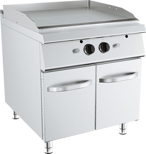 Pronto Attrezzature | attrezzature ristorazione-Fry Top Liscio – A Gas – Lunghezza 800 mm – Serie 900