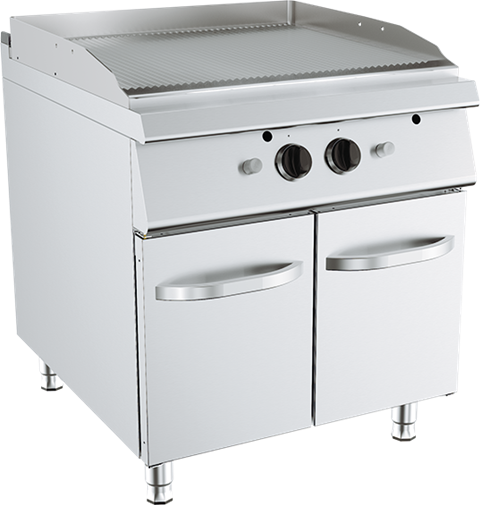 Pronto Attrezzature | attrezzature ristorazione-Fry Top Rigato – A Gas – Lunghezza 800 mm – Serie 900