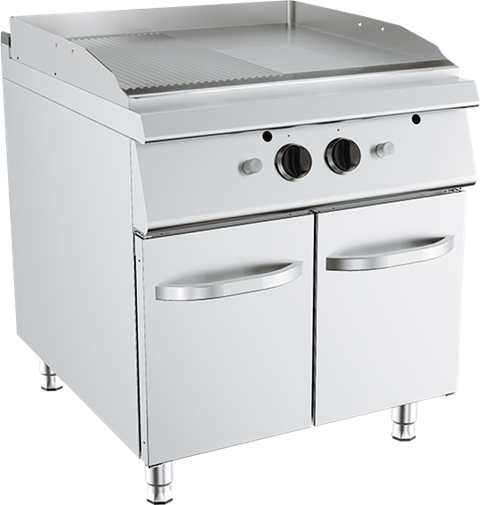 Pronto Attrezzature | attrezzature ristorazione-Fry Top Liscio/Rigato – A Gas – Lunghezza 800 mm – Serie 900