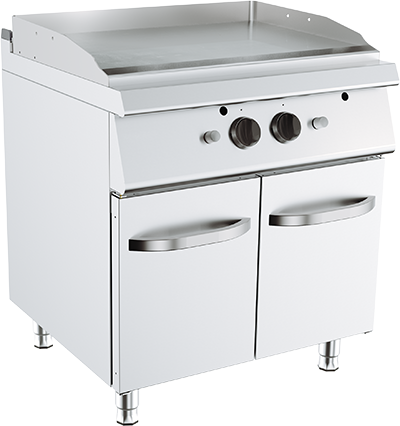 Fry Top Liscio Doppio- A Gas – Lunghezza 800 mm – Serie 700