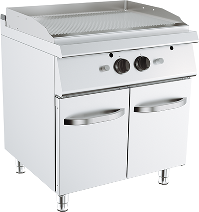 Fry Top Rigato Doppio – A Gas – Lunghezza 800 mm – Serie 700