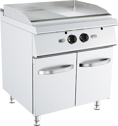 Fry Top Liscio/Rigato – A Gas – Lunghezza 800 mm – Serie 700